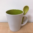Ceramic 2tone Mug with Spoon